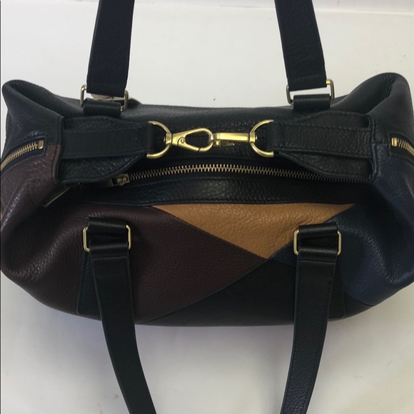 Fossil Brown Patchwork Satchel New shoulder Bag - Picture 5 of 8